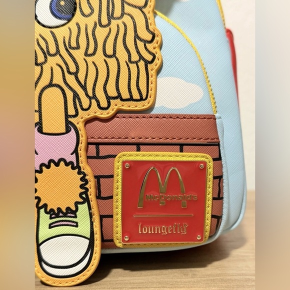 McDonald's Vintage Fry Kids Triple Pocket Mini Backpack Loungefly - Picture 3 of 12